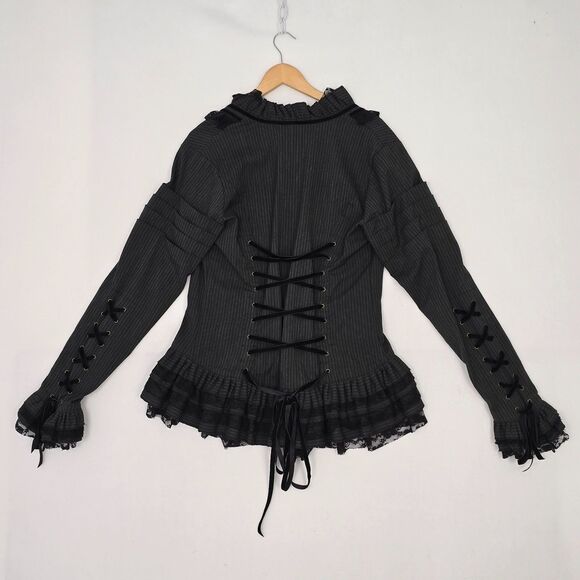 Spin Doctor 2XL Florence Victorian Gothic Steampunk Black Corset Lace Jacket - Picture 5 of 16